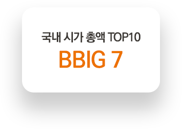 국내 시가 총액 TOP10 BBIG 7