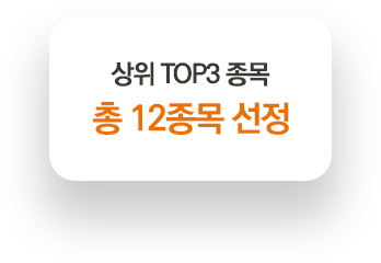 상위 TOP3 종목 총 12종목 선정
